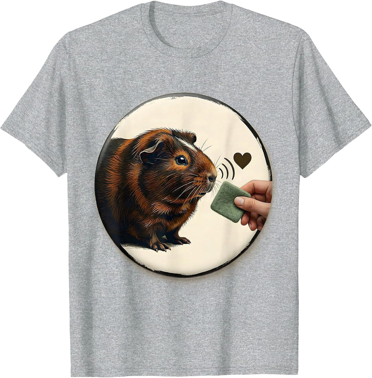 Men's Guinea Pig Badge Cavy Lover Gift for Pig Owners T-Shirt - Heather Grey