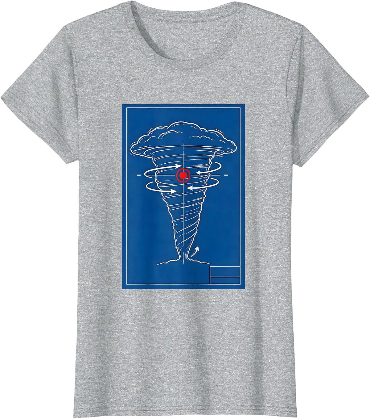 Women's Storm Chaser Tornado Schematic Meteorology Enthusiast T-Shirt - Heather Grey
