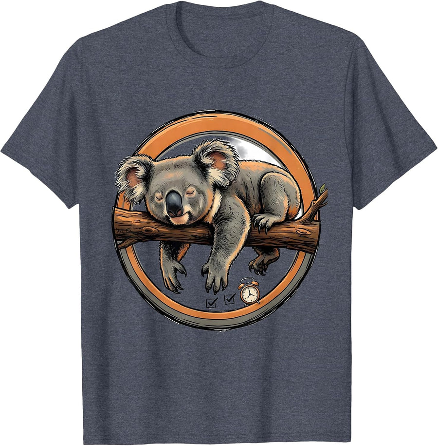 Slumped Koala Funny Cute Animal Lover Humor T-Shirt - Heather Blue