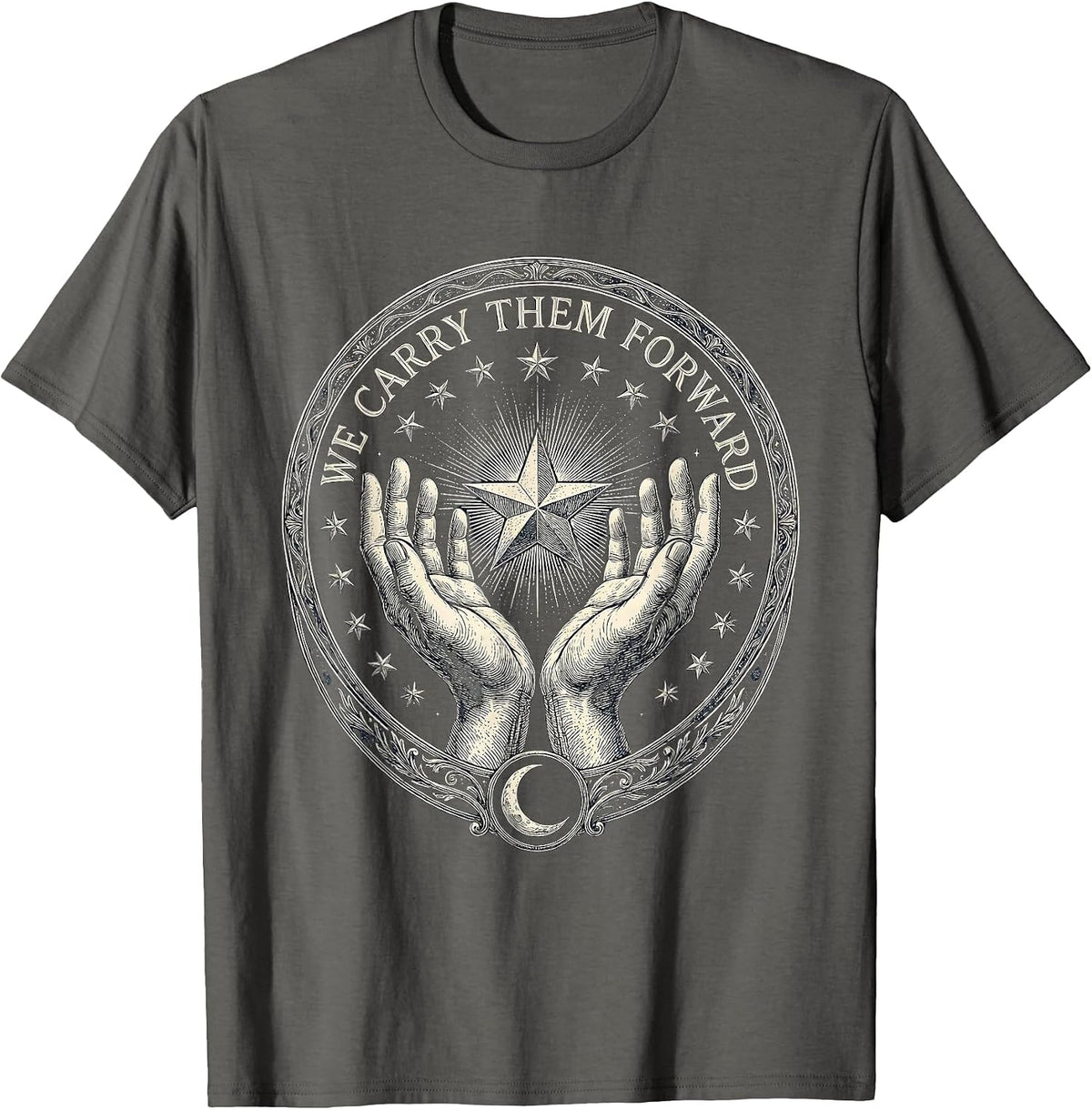 We Carry Them Forward September 11 Memorial Design T-Shirt - Asphalt Grey