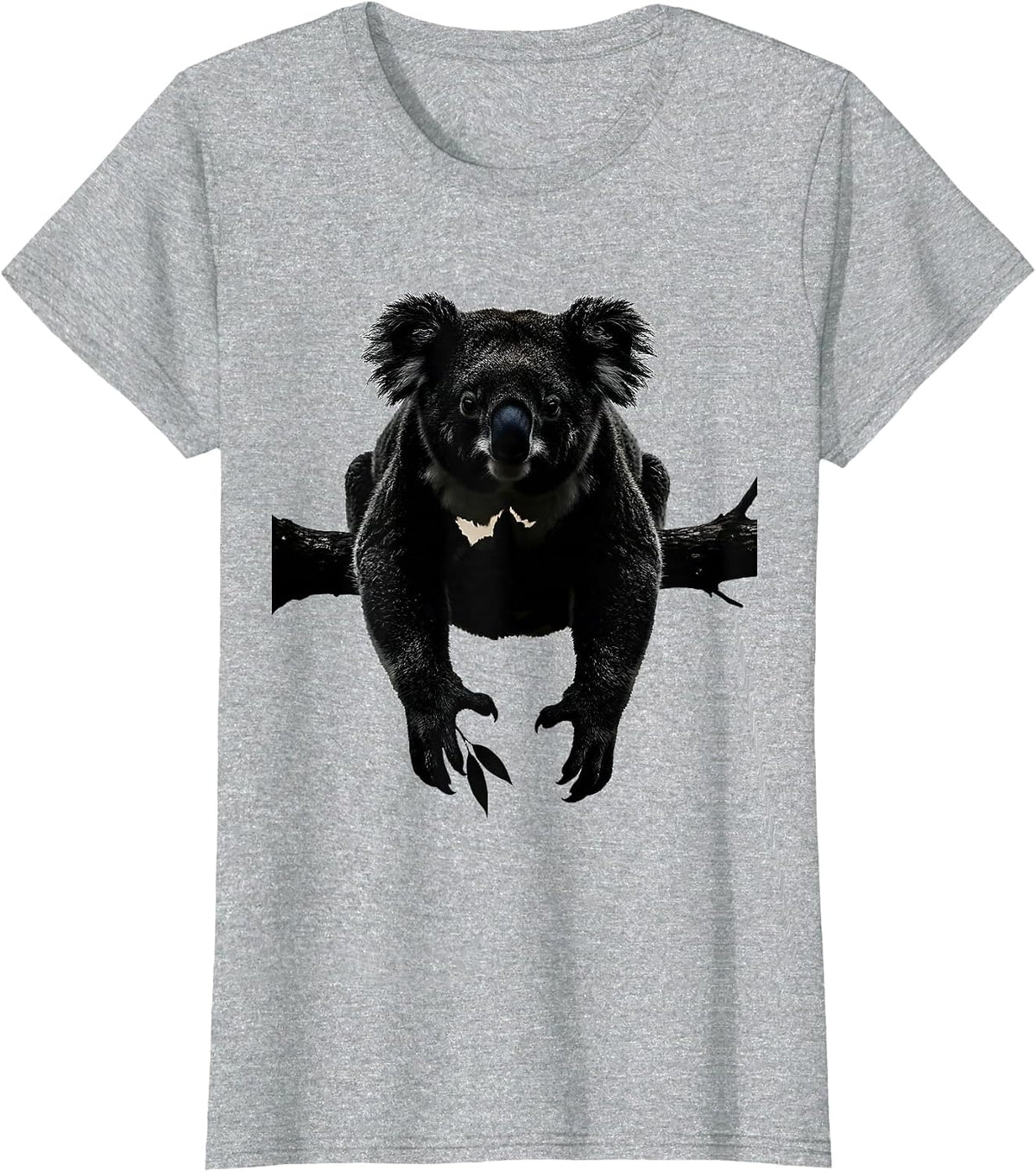 Koala Silhouette Funny Animal Puns Novelty T-Shirt - Heather Grey