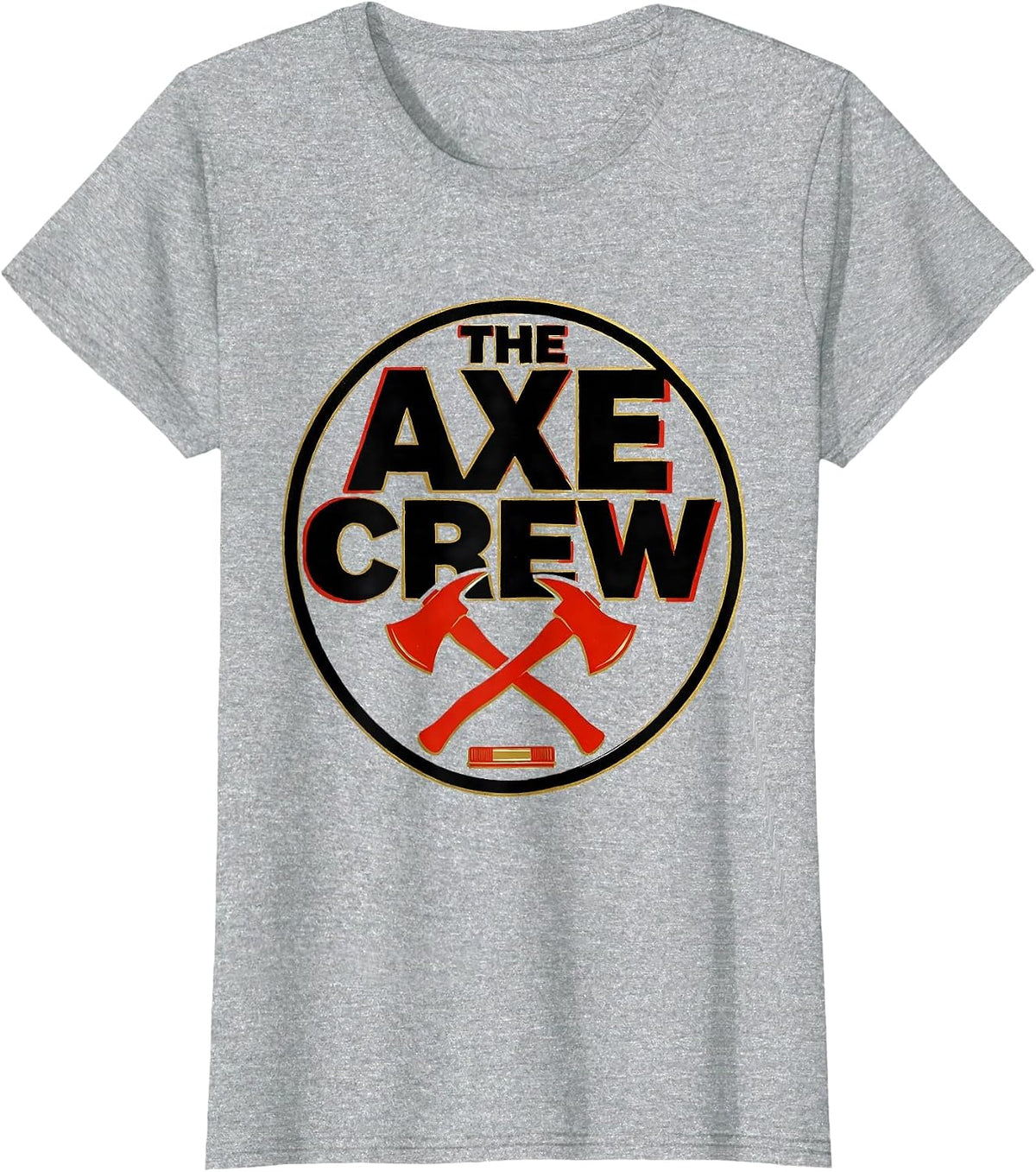 THE AXE CREW Screenprint Firefighter Humor Thin Red Line T-Shirt - Heather Grey