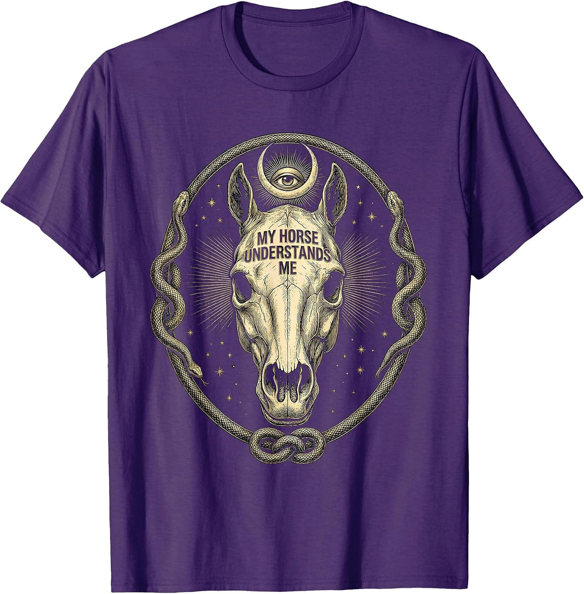 My Horse Understands Me Cowgirl Design T-Shirt - Purple