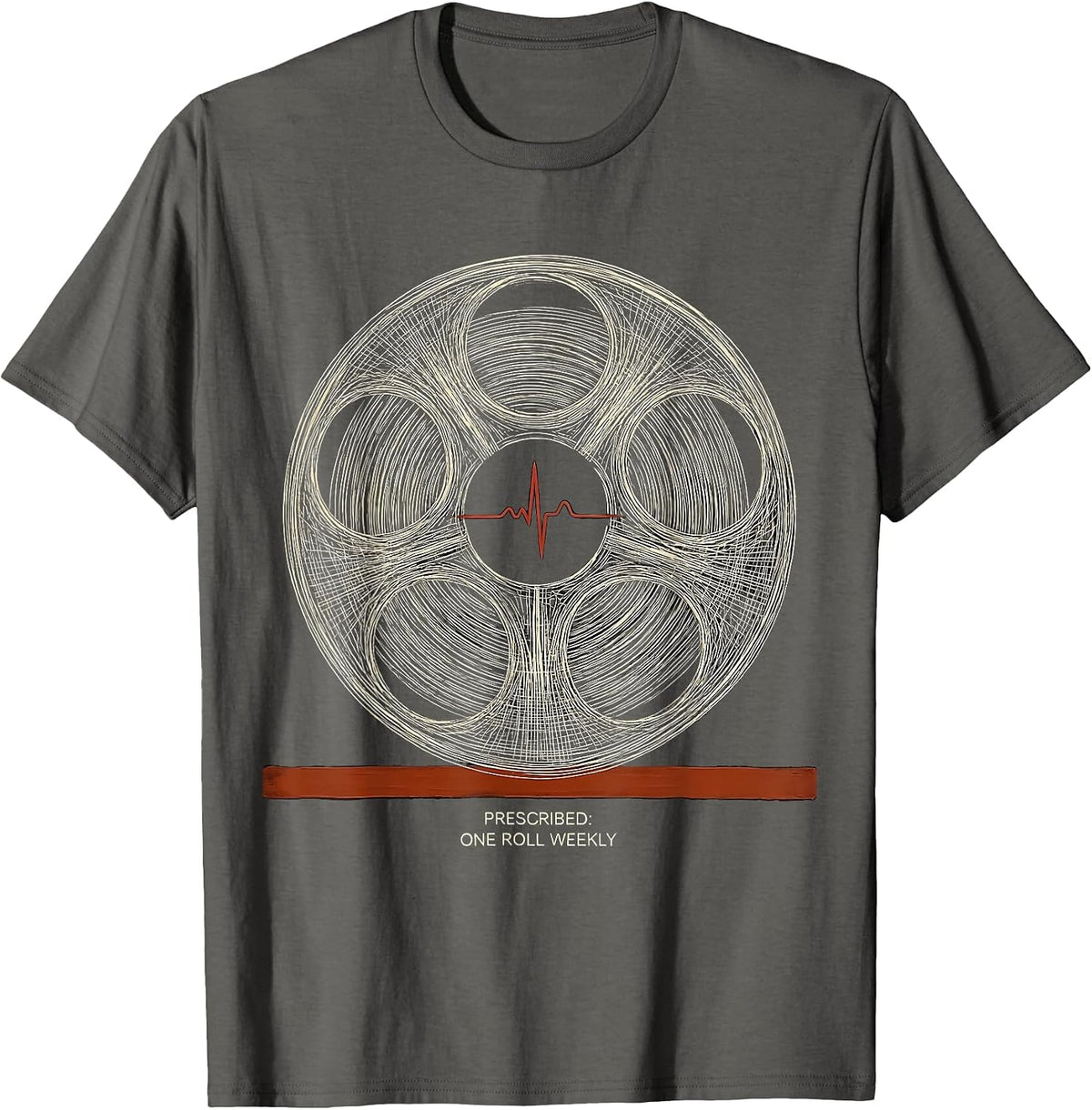 Prescribed One Roll Weekly Film Reel Photography Hobbyist T-Shirt - Asphalt Grey