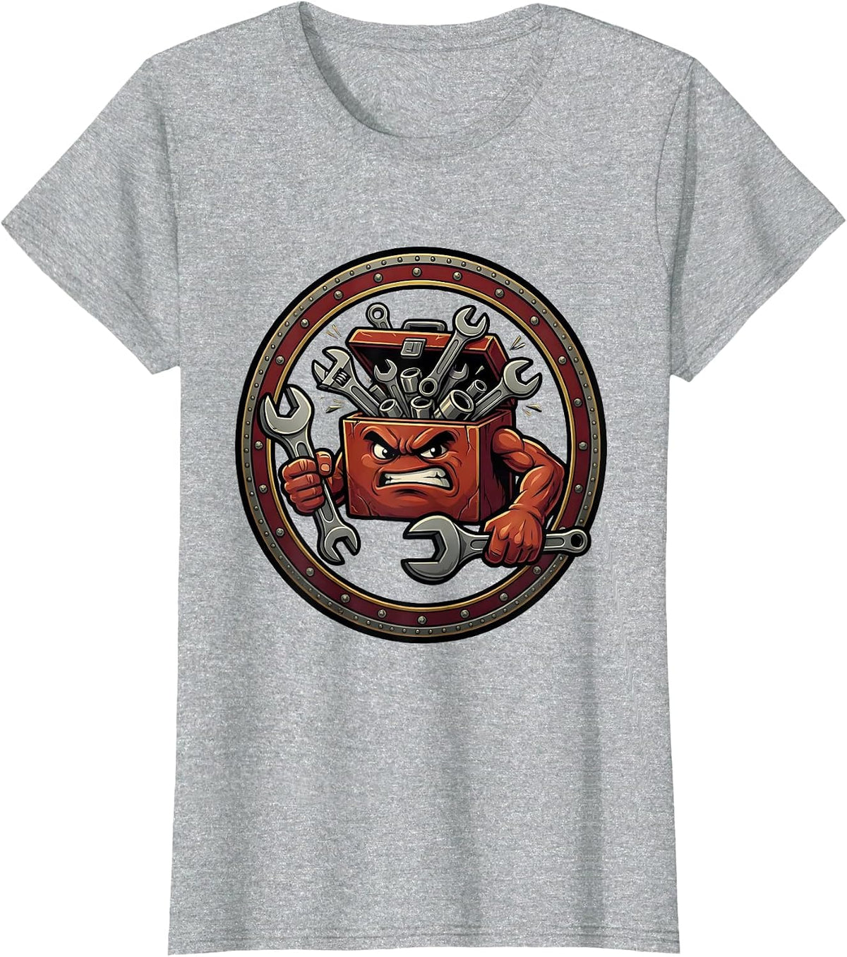 Women's Overflowing Toolbox Wrenches and Ratchets Graphic T-Shirt - Heather Grey