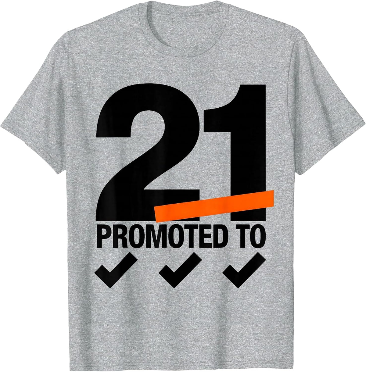 Men's PROMOTED TO 21 Vintage Milestone Birthday Age Badge T-Shirt - Heather Grey