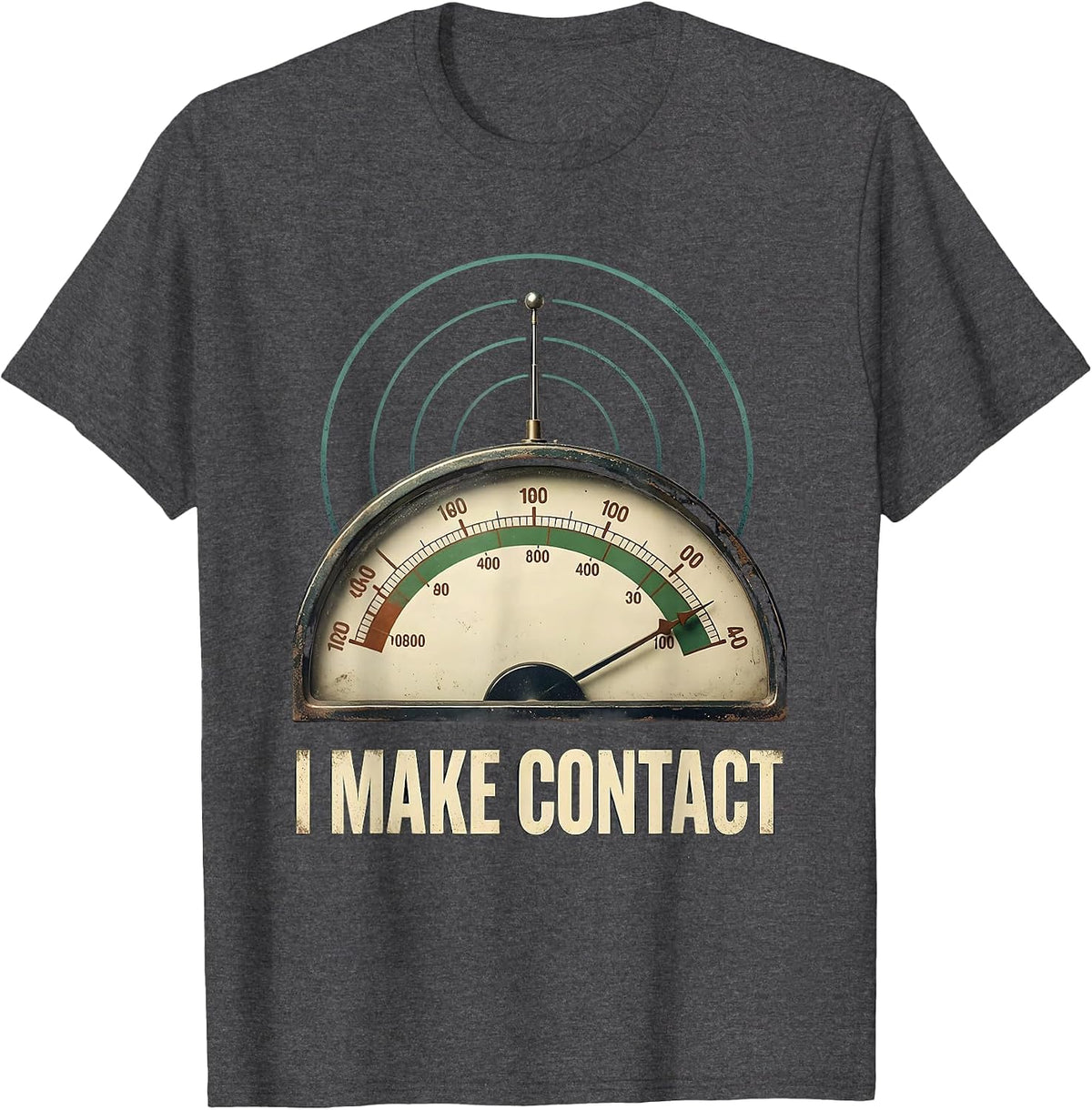 I Make Contact Vintage Ham Radio Operator Hobby Pride T-Shirt - Dark Heather Grey