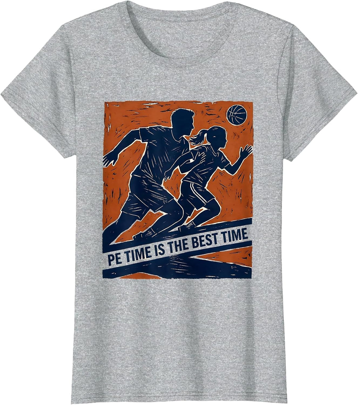 PE Time Is The Best Time Funny PE Teacher Back To School T-Shirt - Heather Grey