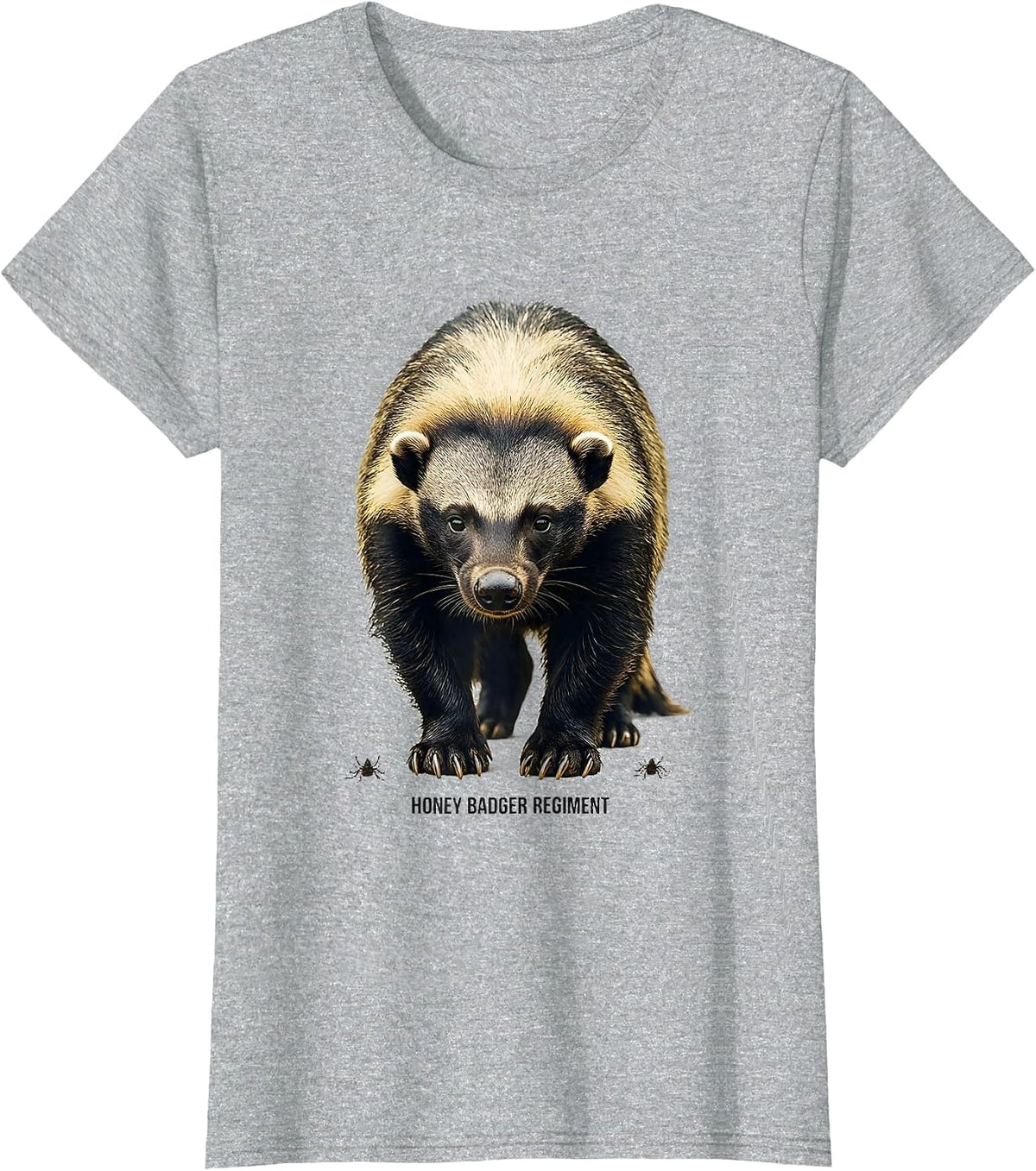 Honey Badger Regiment Funny Animal Lover Wildlife Humor T-Shirt - Heather Grey