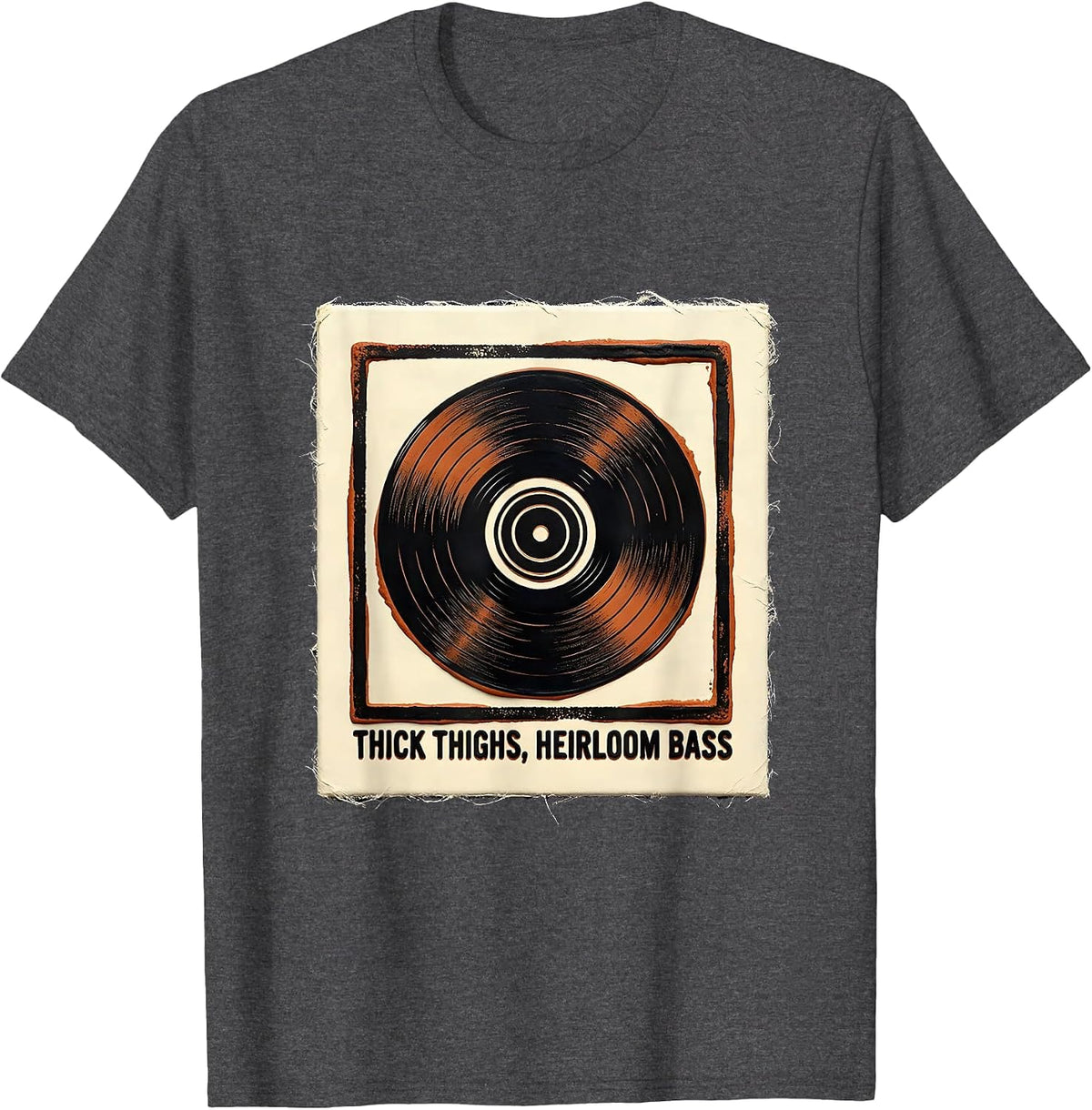 Thick Thighs Heirloom Bass Rubber Stamp R&B Vibes Body T-Shirt - Dark Heather Grey