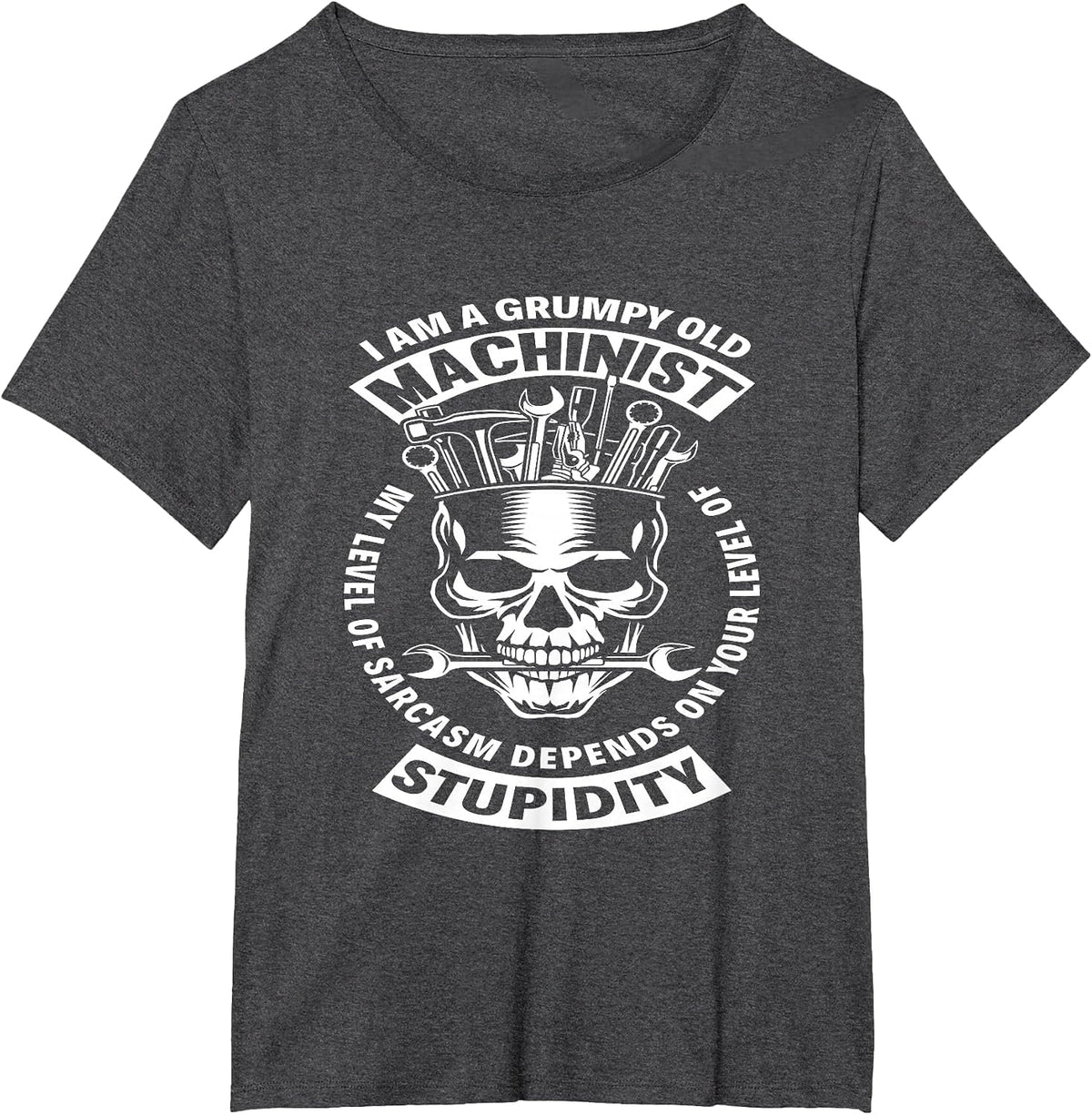 Grumpy Old Machinist - Funny Sarcastic Machinist T-Shirt - Dark Heather Grey