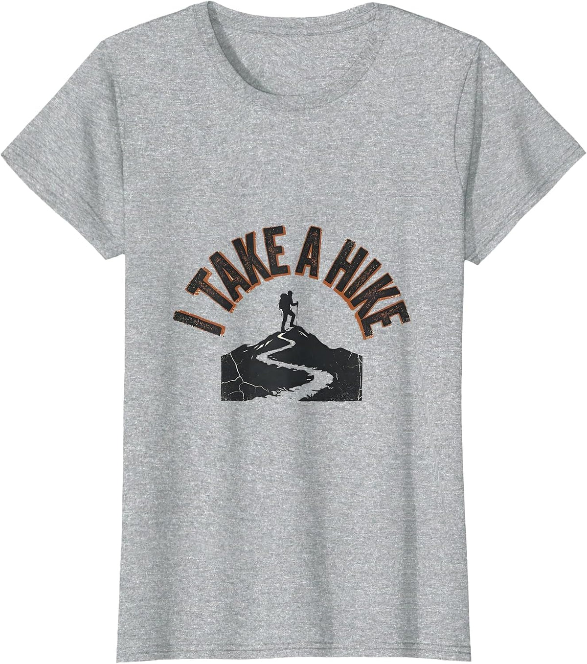 I Take A Hike Distressed Funny Camping RV Hiker Gift T-Shirt - Heather Grey