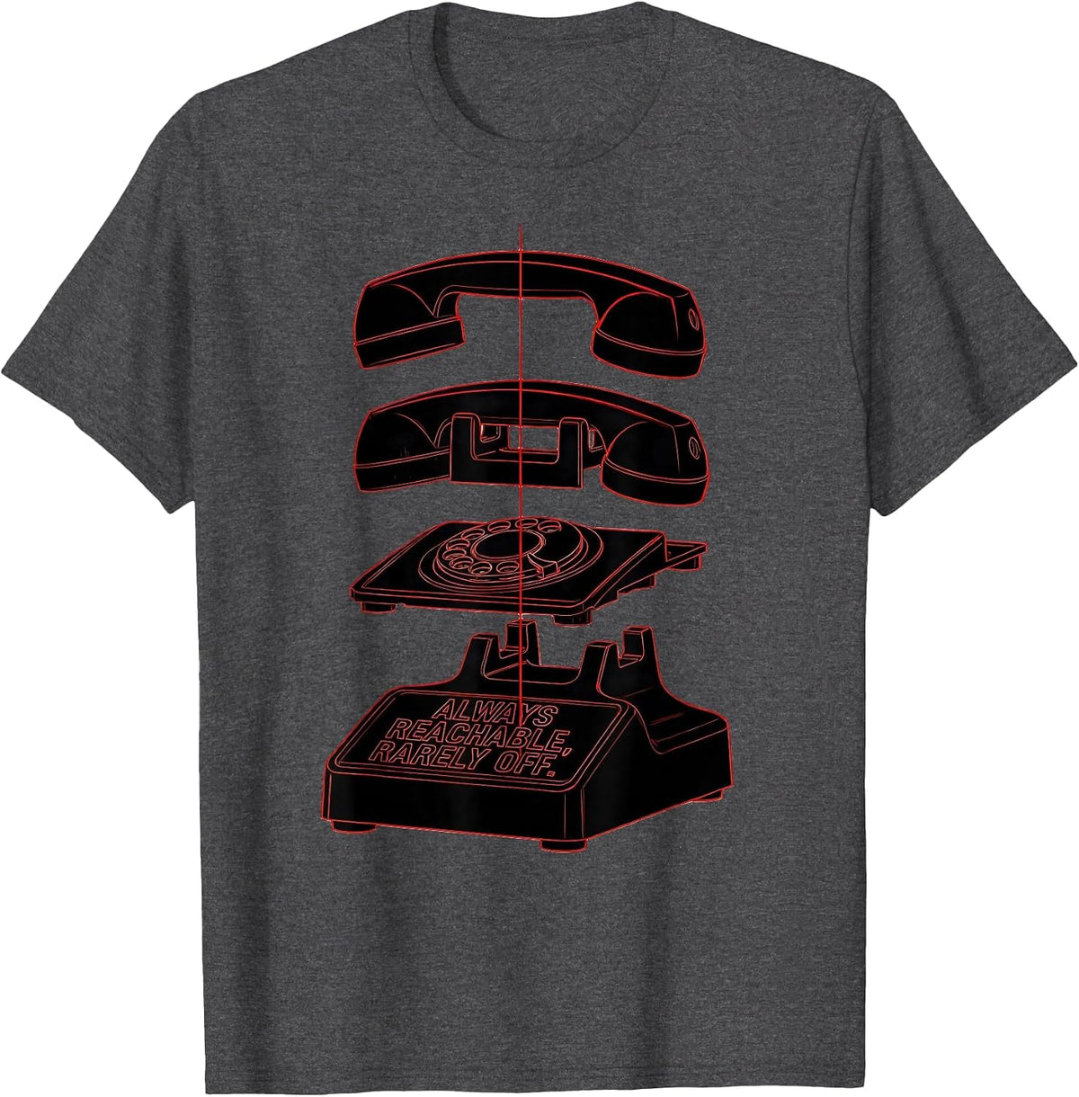Men's Always Reachable, Rarely Off Funny Realtor Real Estate Agent T-Shirt - Dark Heather Grey
