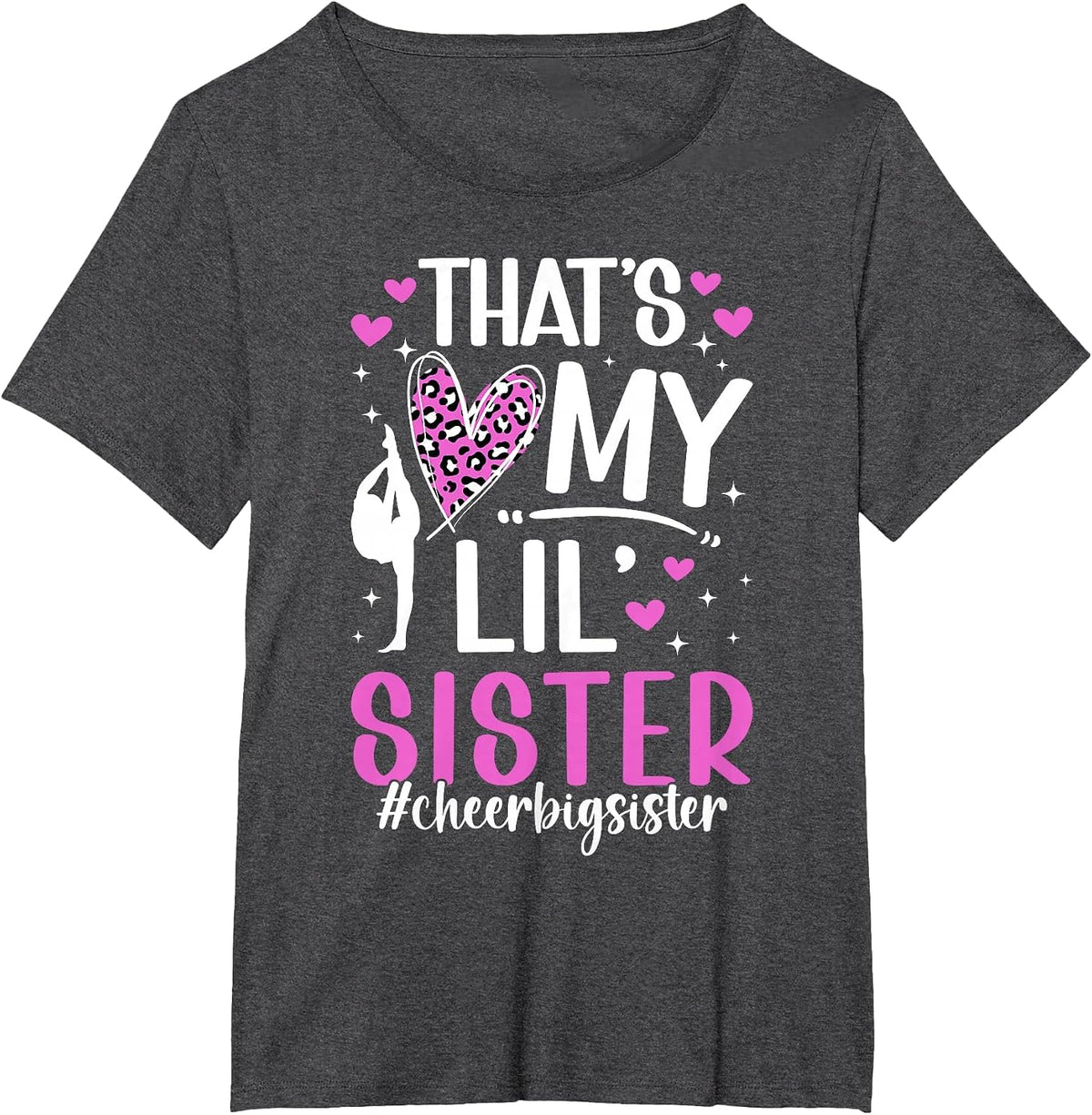 Cheer Big Sister Proud Cheerleader Big Sister T-Shirt - Dark Heather Grey