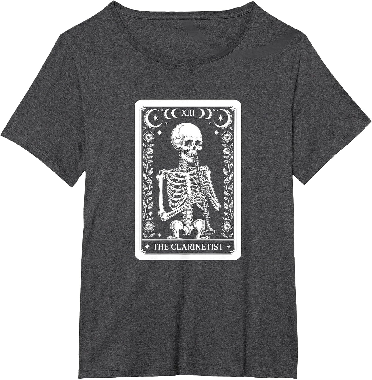 The Clarinetist Tarot Card, Clarinet Player T-Shirt - Dark Heather Grey