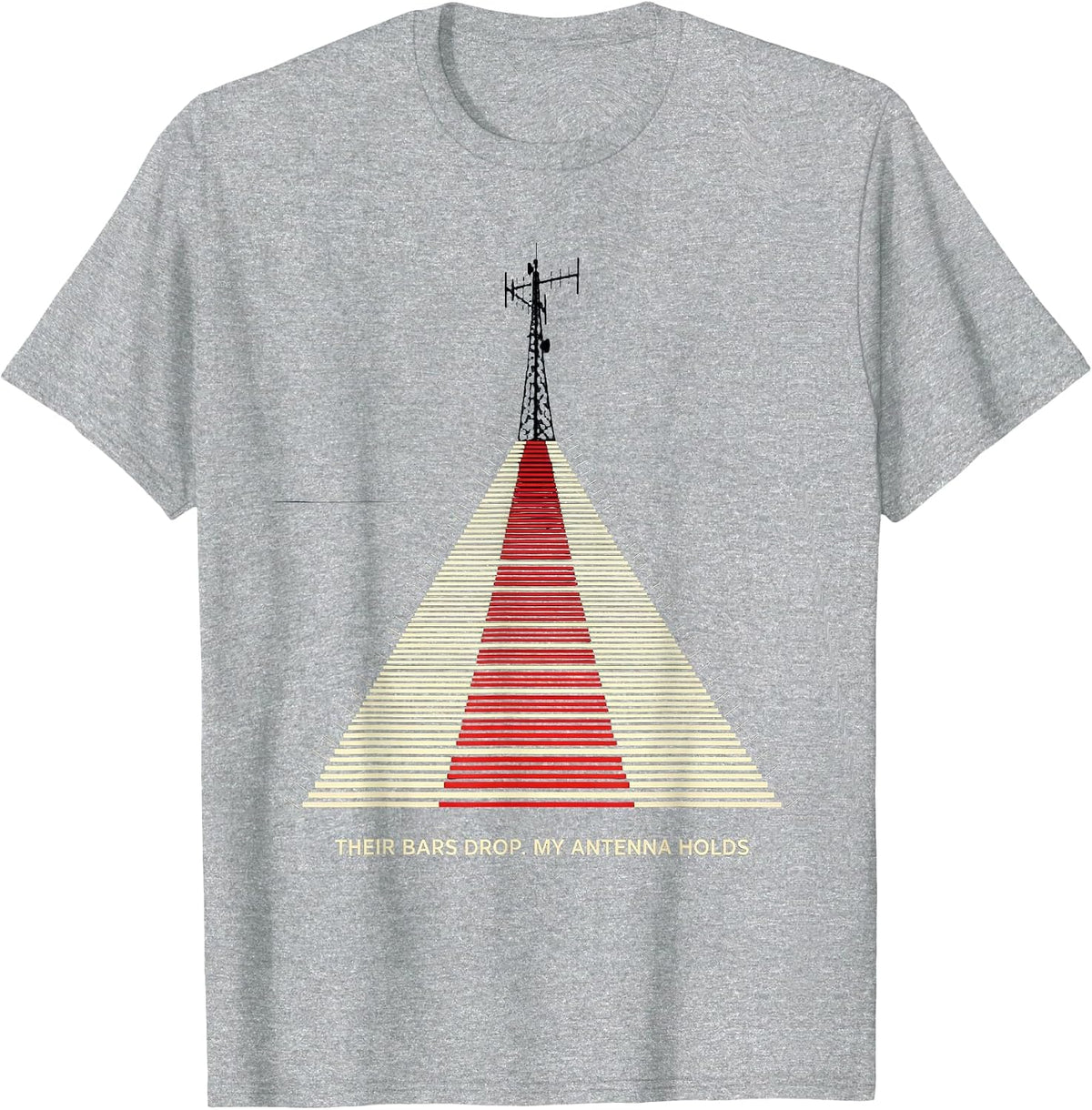Men's Their Bars Drop My Antenna Holds Funny Ham Radio Operator T-Shirt - Heather Grey