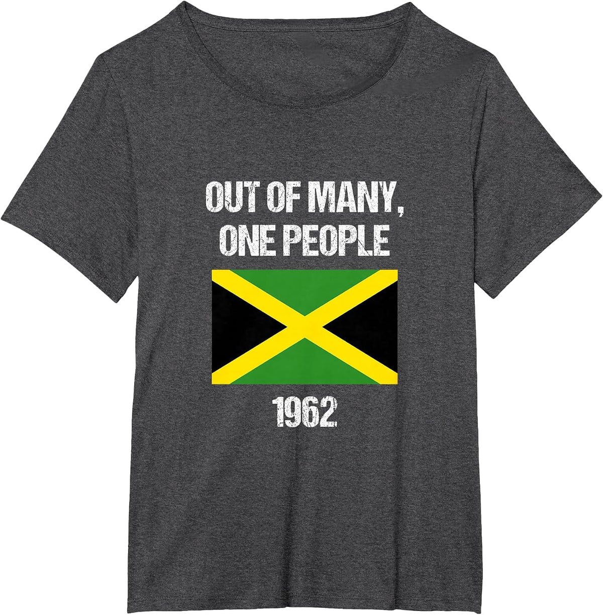 Jamaica Independence Day Tshirt, Out of Many, One People T-Shirt - Dark Heather Grey