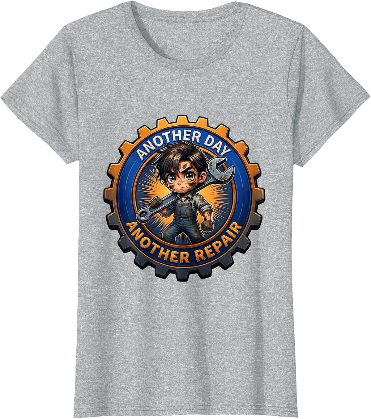 Another Day Another Repair Mechanic Design T-Shirt - Heather Grey