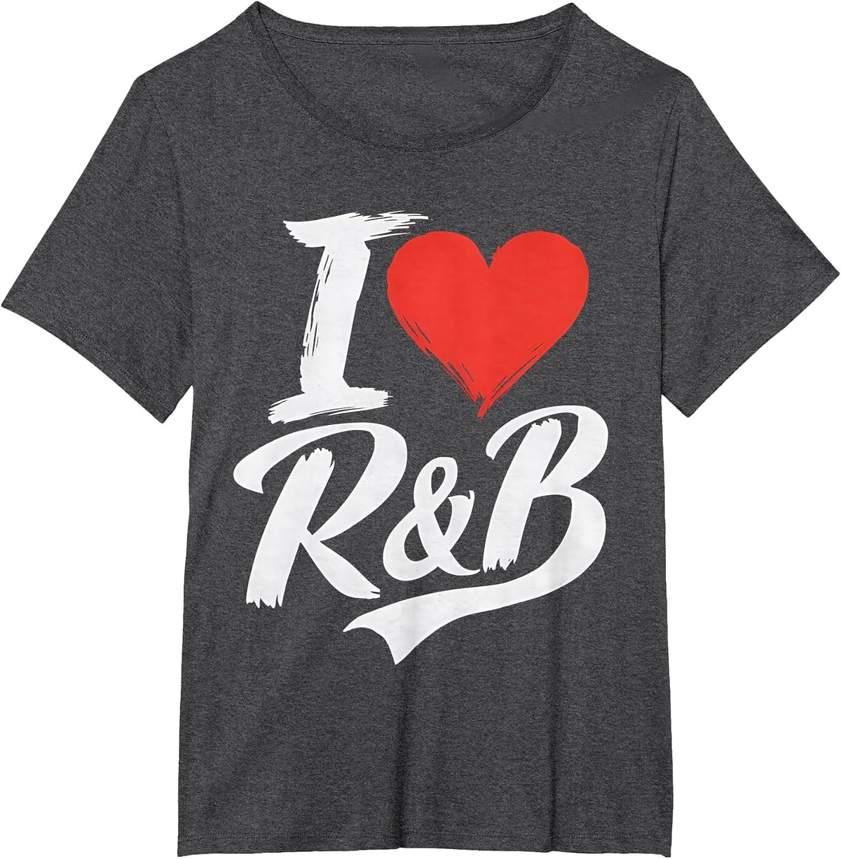 I Love Heart R&B Music I Love R&B Retro Music Fan T-Shirt - Dark Heather Grey