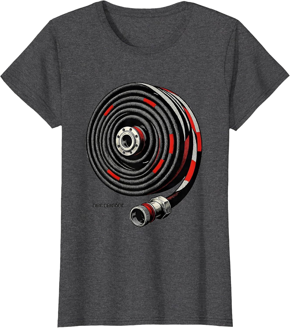 Women's Fire Brigade Funny Firefighter Humor Fire Department Crew T-Shirt - Dark Heather Grey