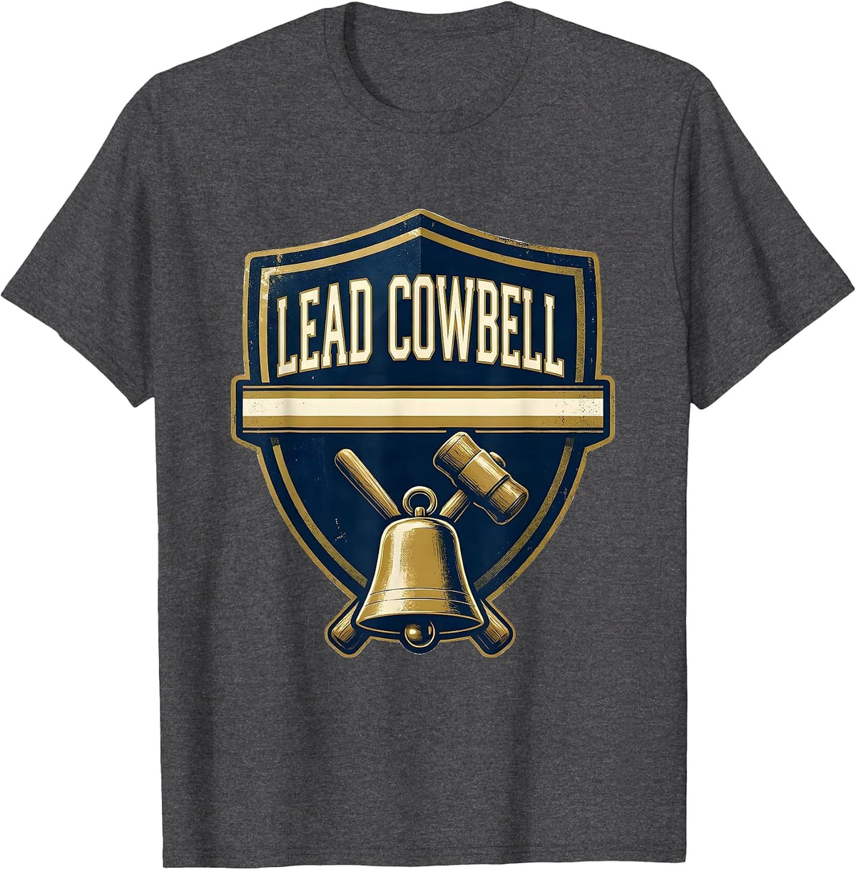 Lead Cowbell Funny Drummer Meme Humor Music Lover T-Shirt - Dark Heather Grey