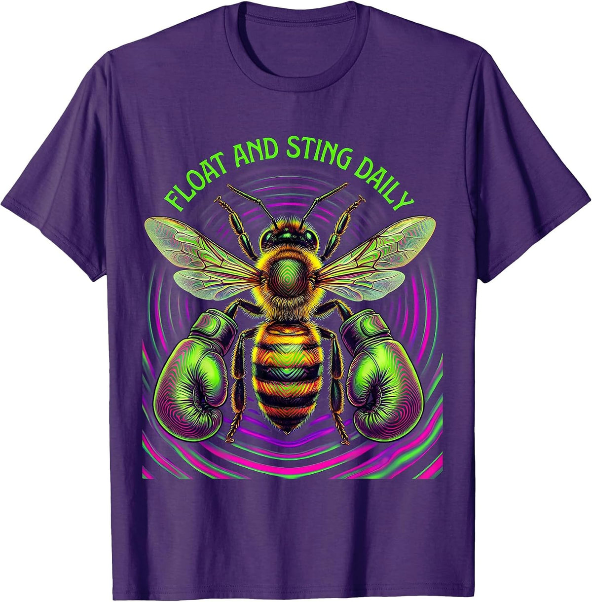Float and Sting Daily Boxing Graphic Design T-Shirt - Purple