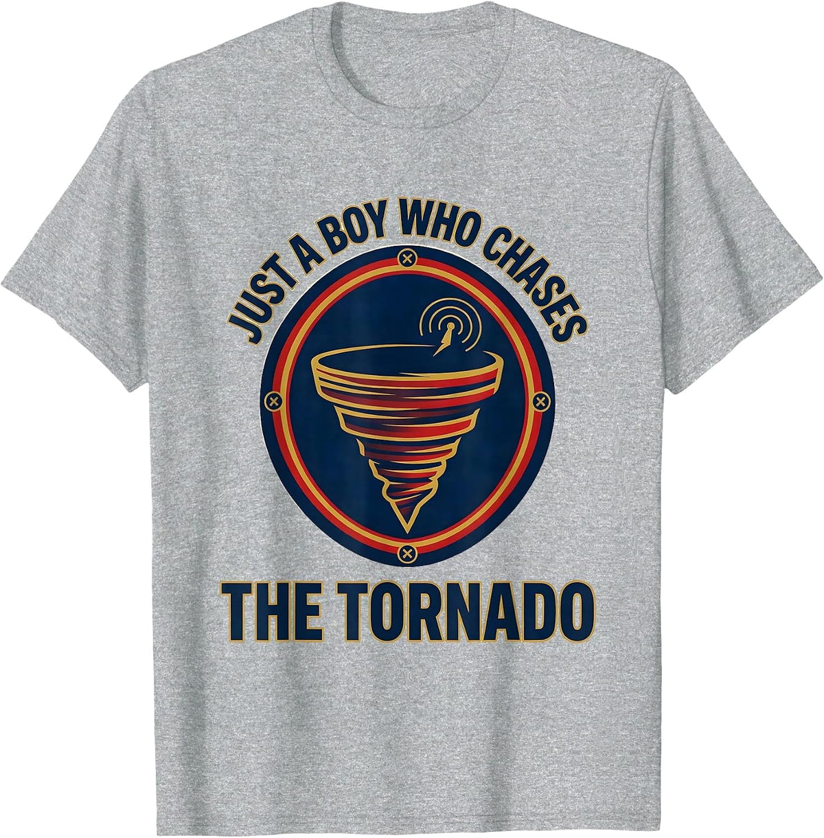 Men's Just A Boy Who Chases The Tornado Funny Storm Chaser Weather T-Shirt - Heather Grey