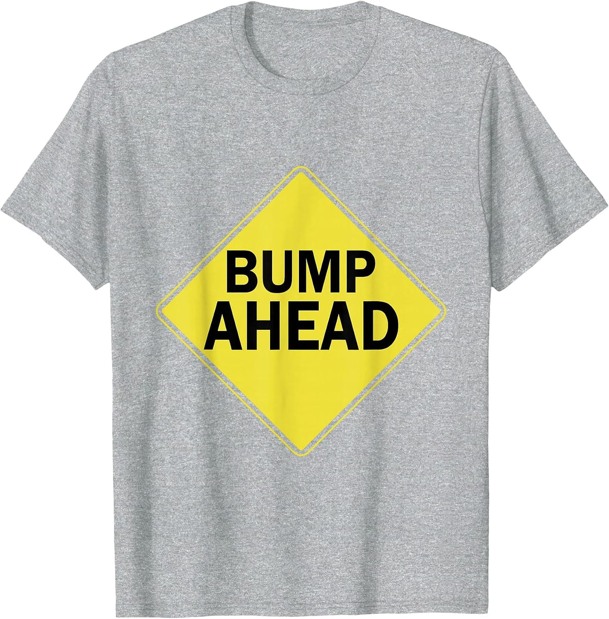 mom tee First Bump tee Bump Ahead Pregnancy Costume T-Shirt - Heather Grey