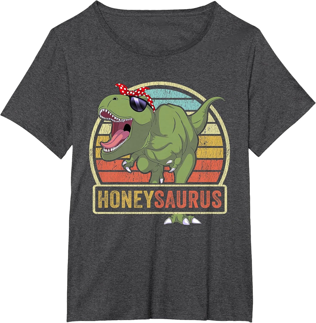 Honeysaurus Dinosaur Honey Saurus Family Matching T-Shirt - Dark Heather Grey