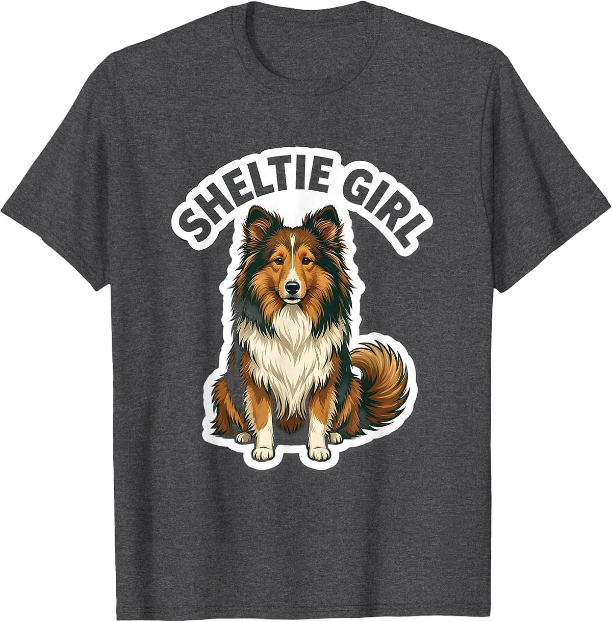 Men's Sheltie Girl Cute Dog Lover Breed Pride T-Shirt - Dark Heather Grey