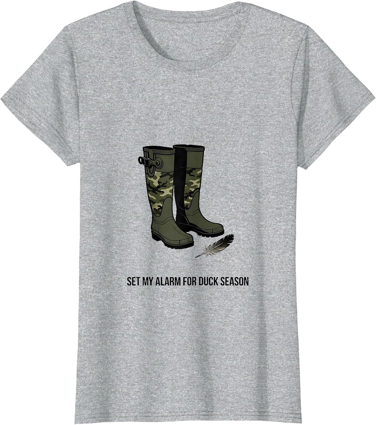 Set My Alarm For Duck Season Camo Hunting Youth Waterfowl T-Shirt - Heather Grey