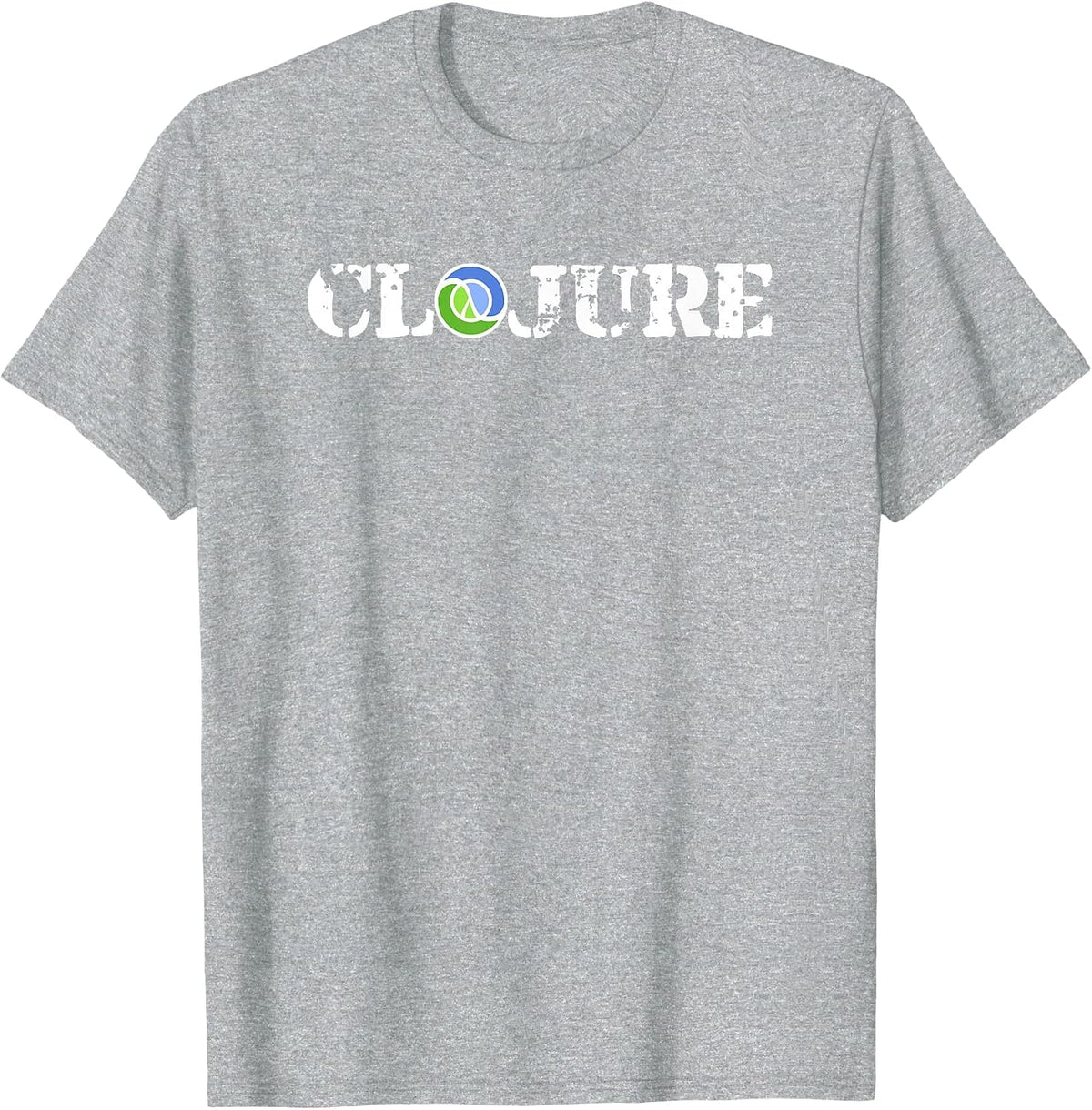 Clojure Language Text Word Official Logo T-Shirt T-Shirt - Heather Grey