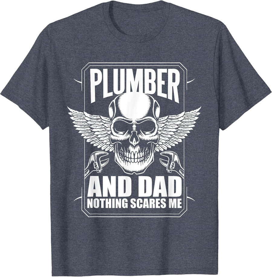 Plumber and Dad Craftsman T-Shirt - Heather Blue