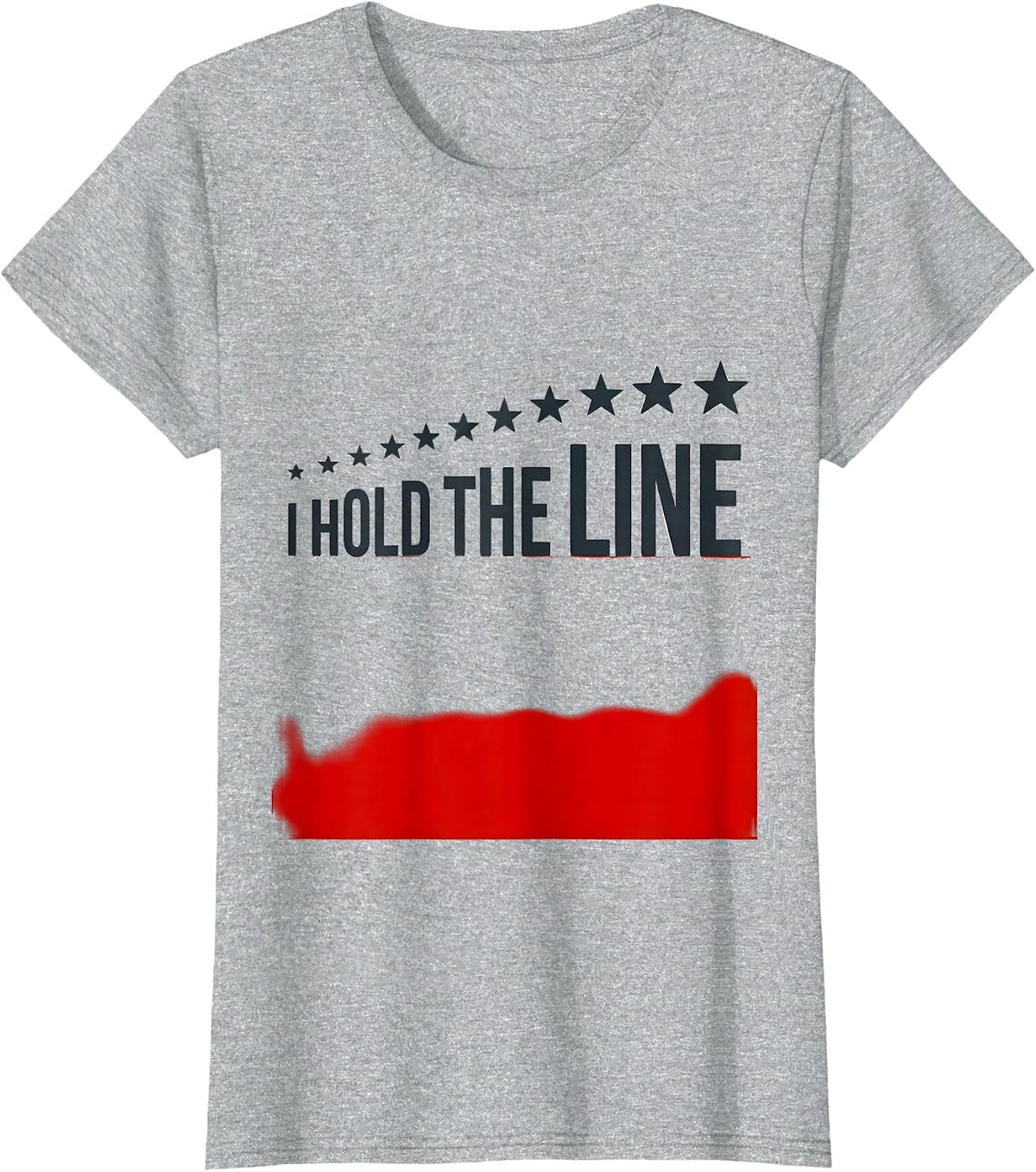 I Hold The Line Bold Firefighter Pride Humor Thin Red Line T-Shirt - Heather Grey
