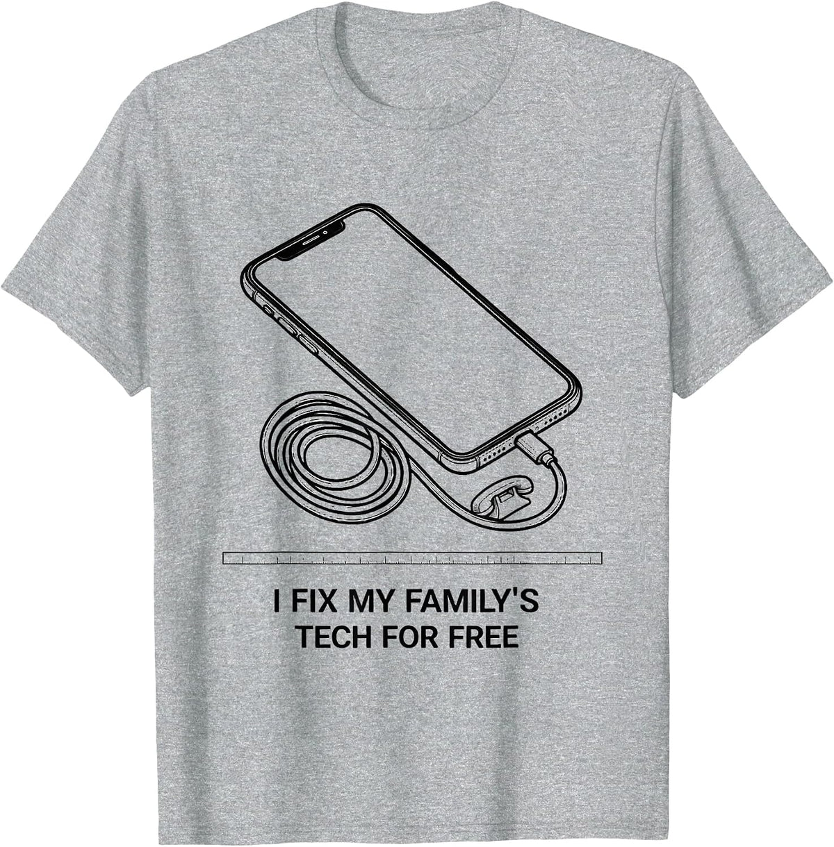 Men's I Fix My Family's Tech For Free Funny IT Support Tech Humor T-Shirt - Heather Grey