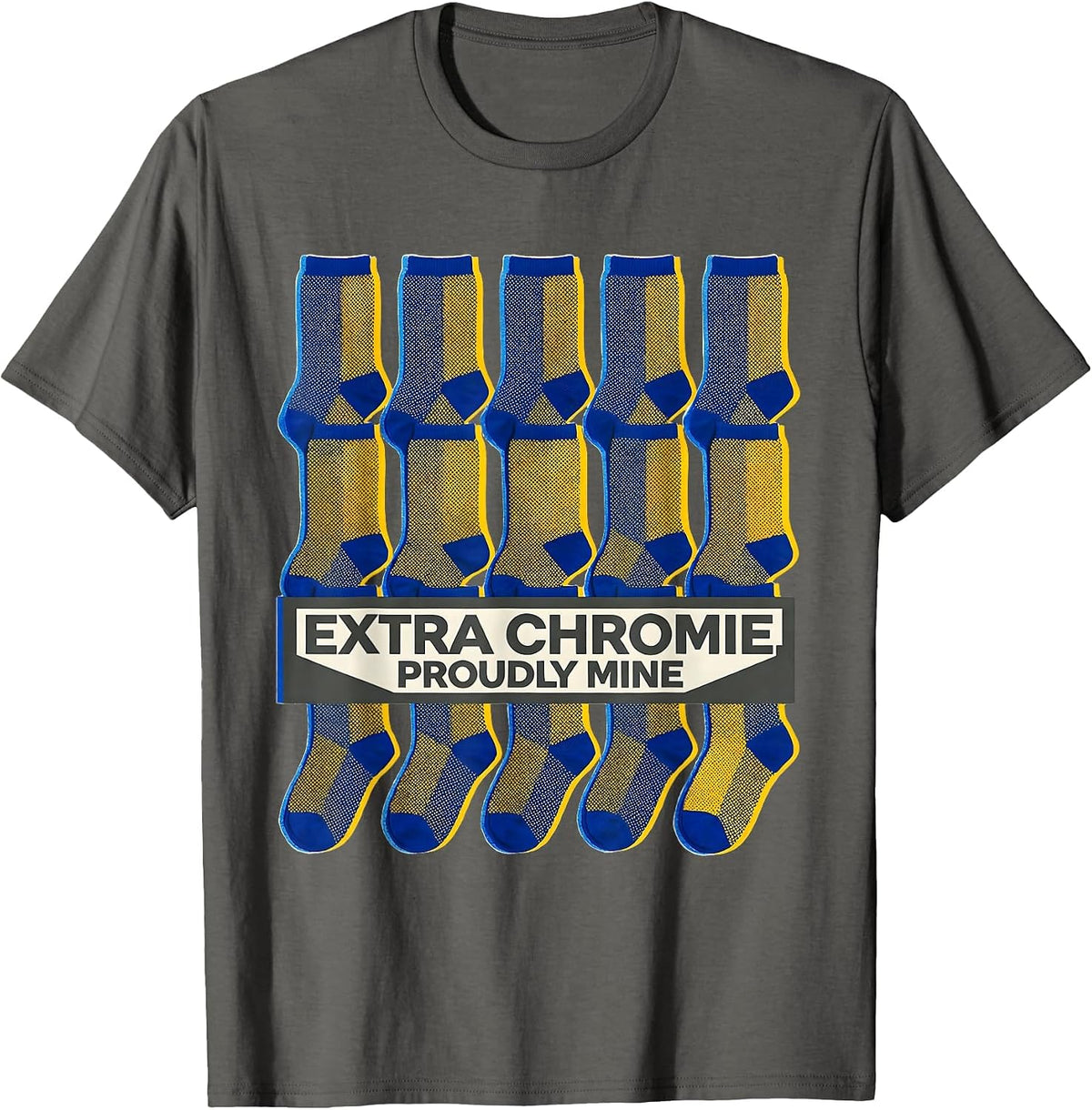 Men's Extra Chromie, Proudly Mine Funny Down Syndrome Awareness T-Shirt - Asphalt Grey