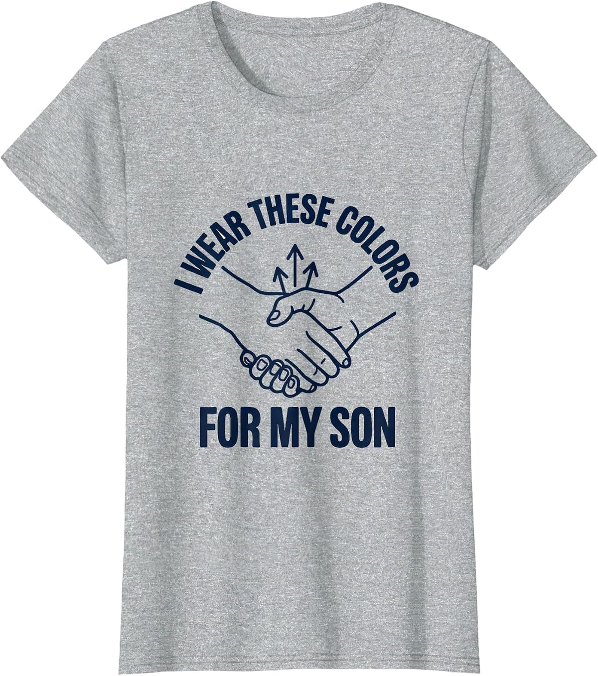 Women's I Wear These Colors For My Son Down Syndrome Awareness T-Shirt - Heather Grey