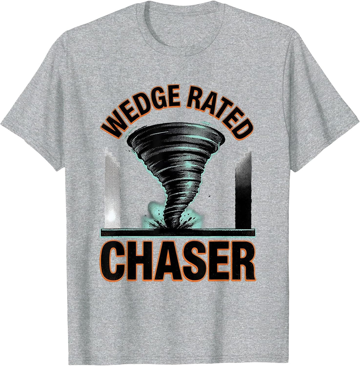 Men's Wedge Rated Chaser Funny Storm Chaser Tornado Enthusiast T-Shirt - Heather Grey