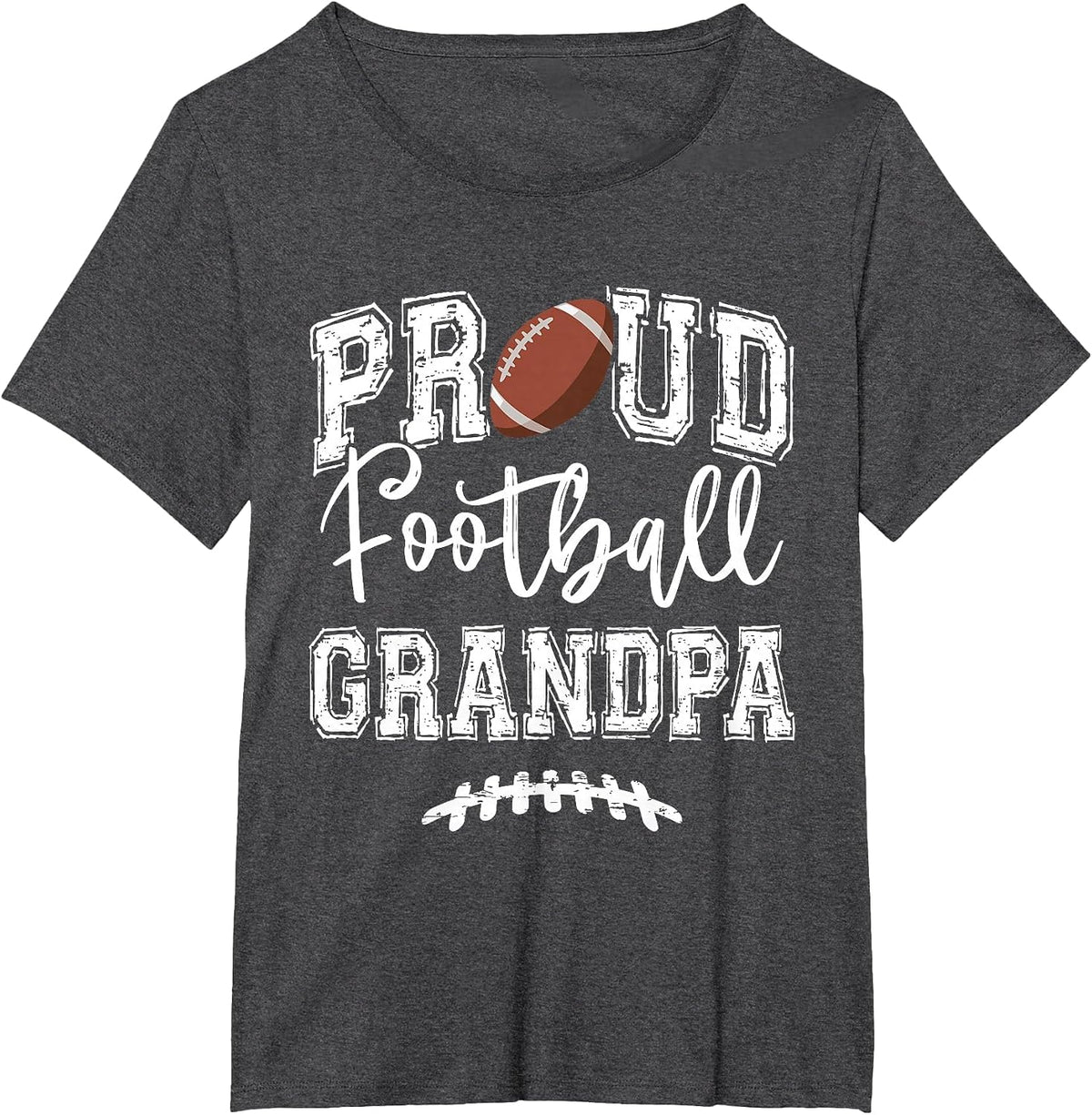 Proud Football Grandpa Funny College That's My Nephew T-Shirt - Dark Heather Grey