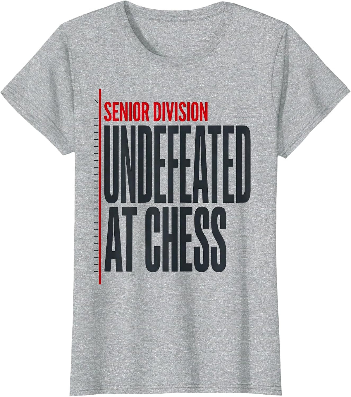 Women's Senior Division Undefeated At Chess Funny Chess Player Humor T-Shirt - Heather Grey
