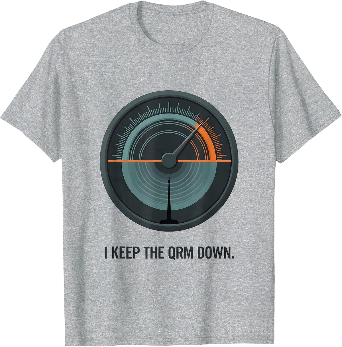 Men's I Keep The QRM Down Funny Ham Radio Operator Enthusiast T-Shirt - Heather Grey