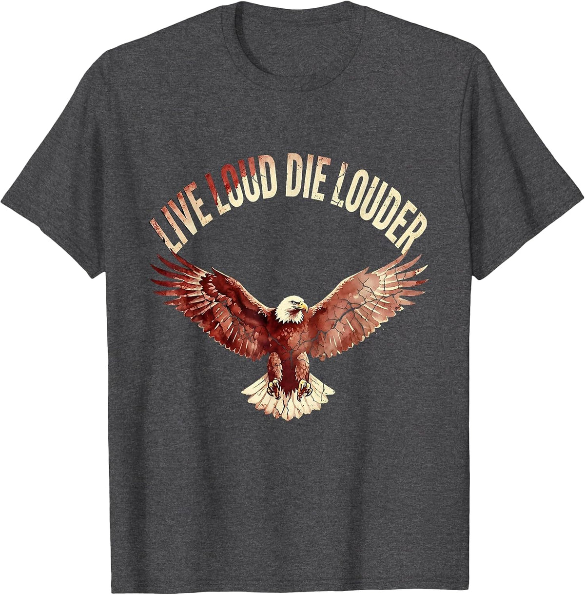 Live Loud Die Louder Punk Band Graphic Design T-Shirt - Dark Heather Grey