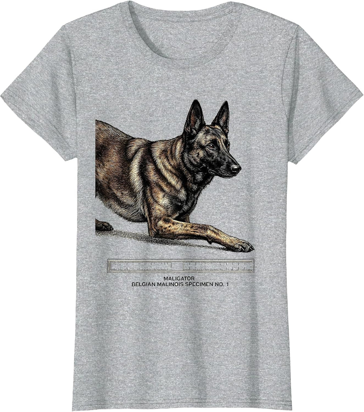 Maligator Belgian Malinois Specimen No 1 Dog Owner T-Shirt - Heather Grey