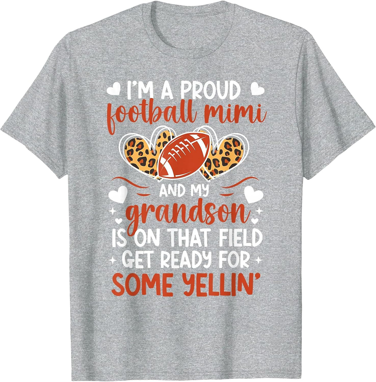 I'm A Proud Football Mimi of A Football Player Mimi T-Shirt - Heather Grey