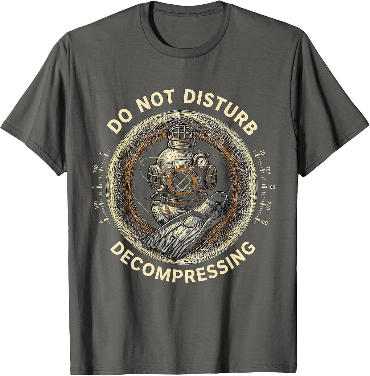 Do Not Disturb Decompressing Funny Scuba Diver Gift T-Shirt - Asphalt Grey