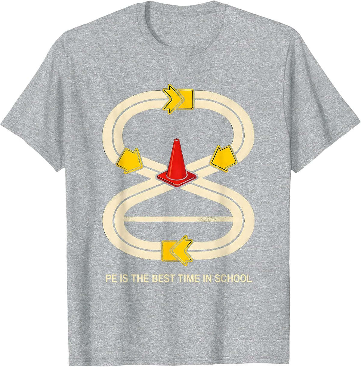 Men's PE Is The Best Time In School Gym Teacher Back To School T-Shirt - Heather Grey
