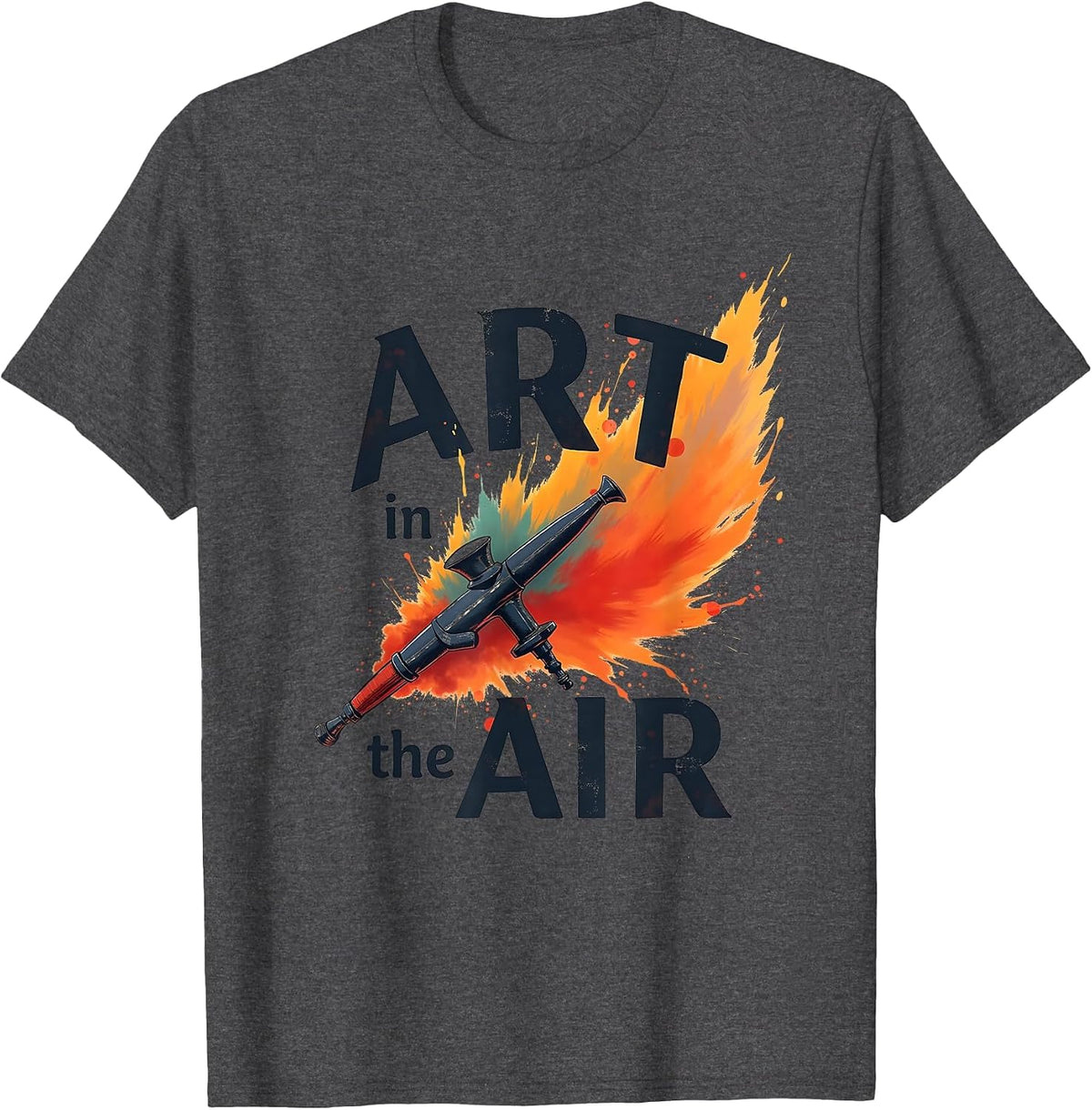 Art in the Air Airbrush Artist Design T-Shirt - Dark Heather Grey