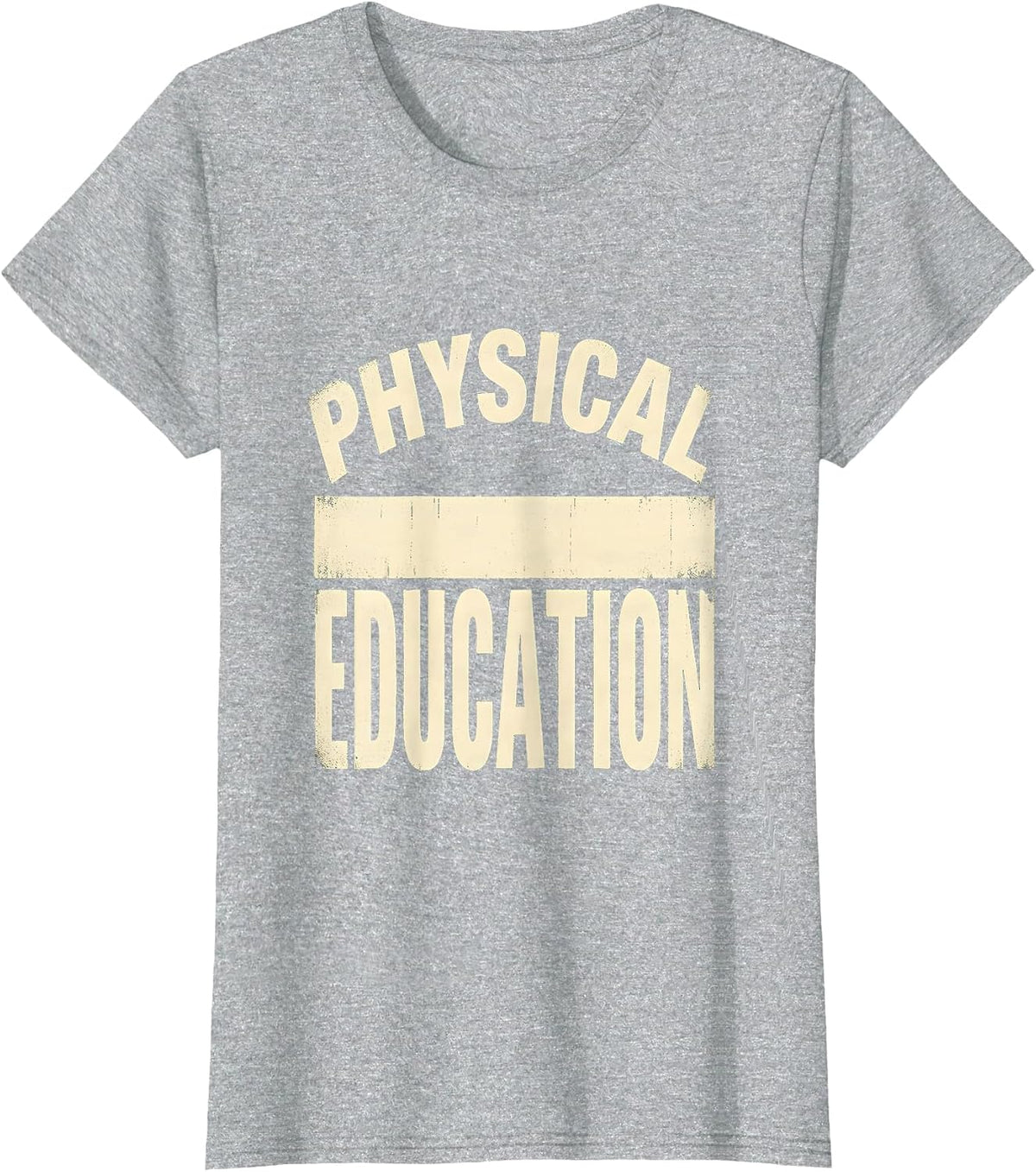 Women's Physical Education Stencil Graphic PE Teacher Appreciation T-Shirt - Heather Grey