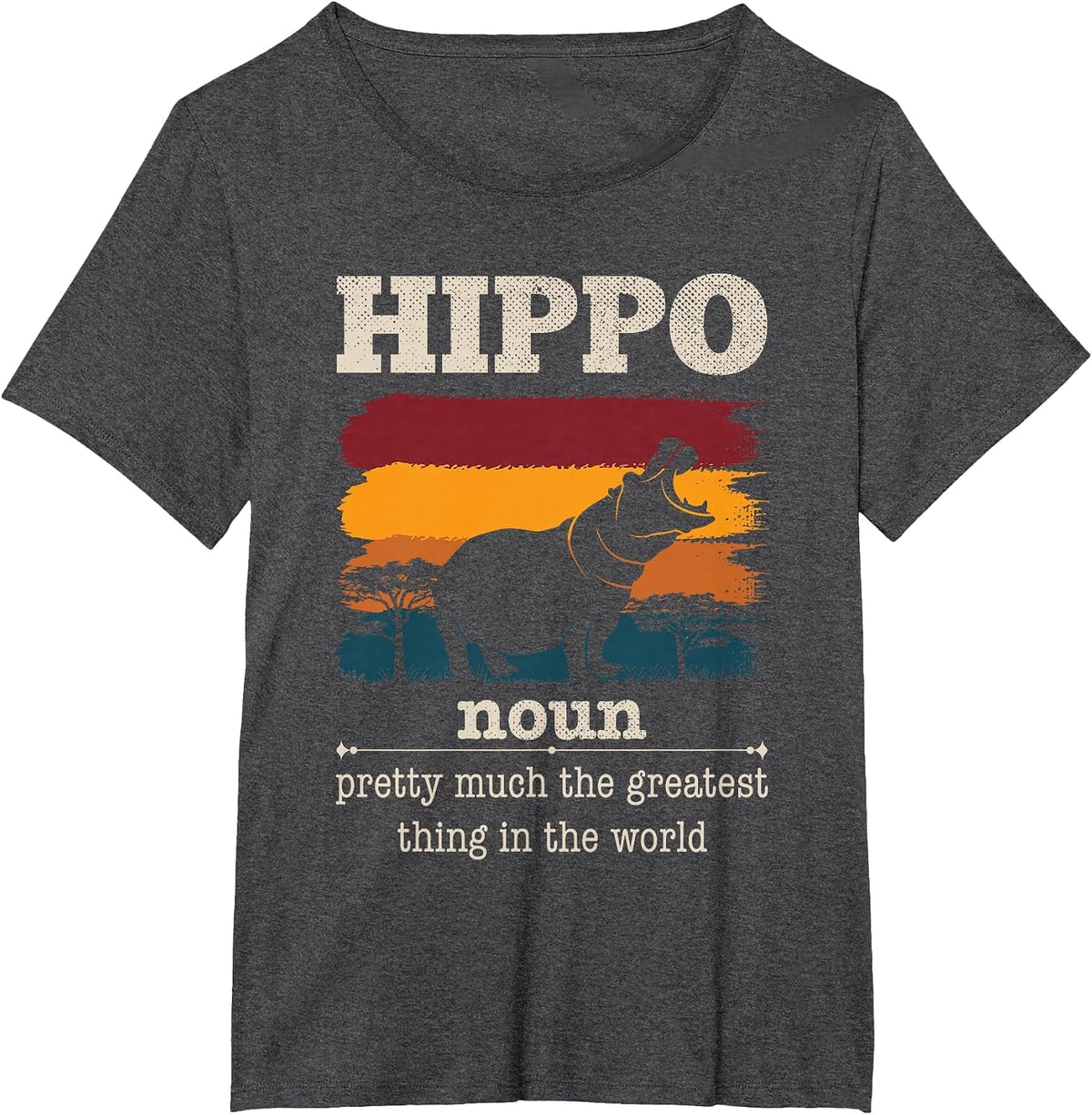 Funny Hippo Definition Cool Hippo Animals Humor Hippopotamus T-Shirt - Dark Heather Grey