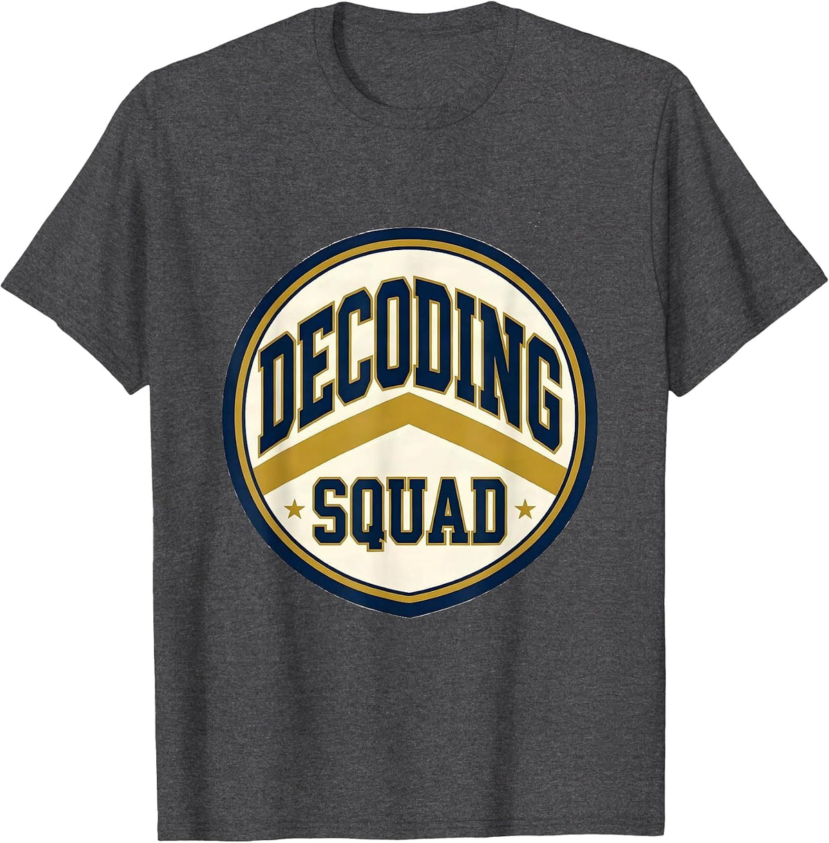 Men's Decoding Squad Structured Literacy Phonics Teacher Reading T-Shirt - Dark Heather Grey